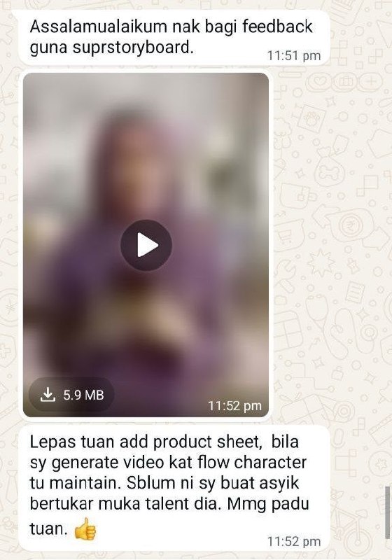 Feedback character maintain selepas guna product sheet