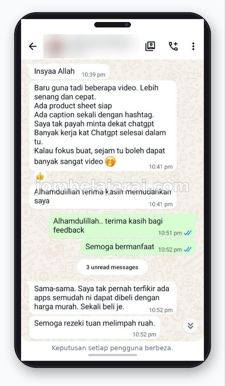 Testimoni SuprStoryboard mudah dan cepat - product sheet siap, caption hashtag sekali